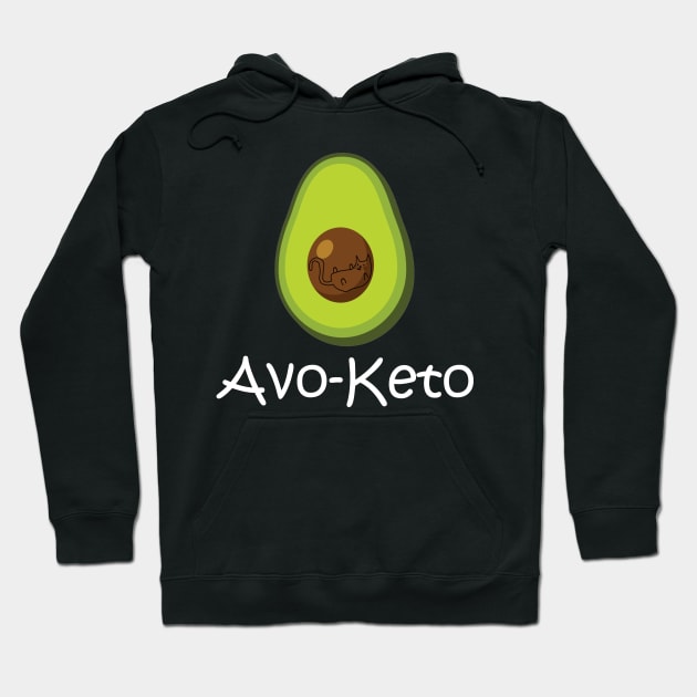 Avo Keto Cat Avocado Hoodie by Rochelle Lee Elliott